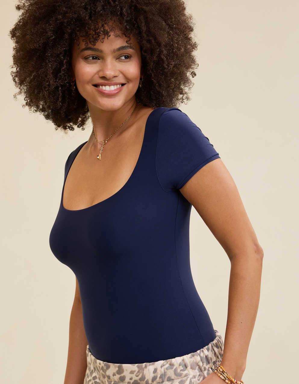 SMOOTHEZ Short Sleeve Square Neck Bodysuit