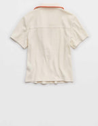 Aerie Cropped Polo T-Shirt