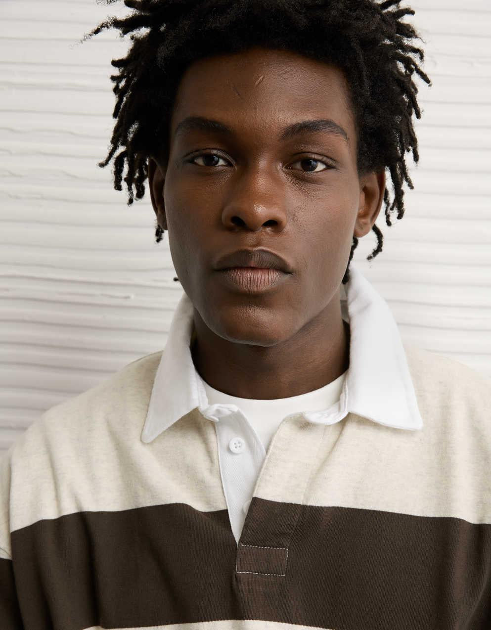 AE Long Sleeve Boxy Rugby Polo Shirt