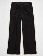 AE Low-Rise Linen-Blend Pull-On Pant