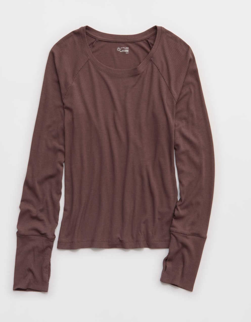 OFFLINE By Aerie Thumbs Up Fitted Ribbed T-Shirt