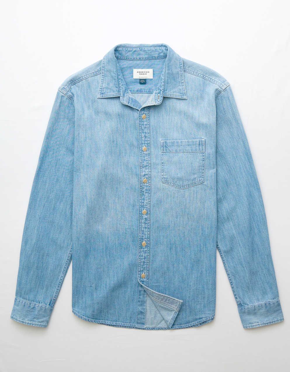 AE Standard Fit Denim Button-Up Shirt