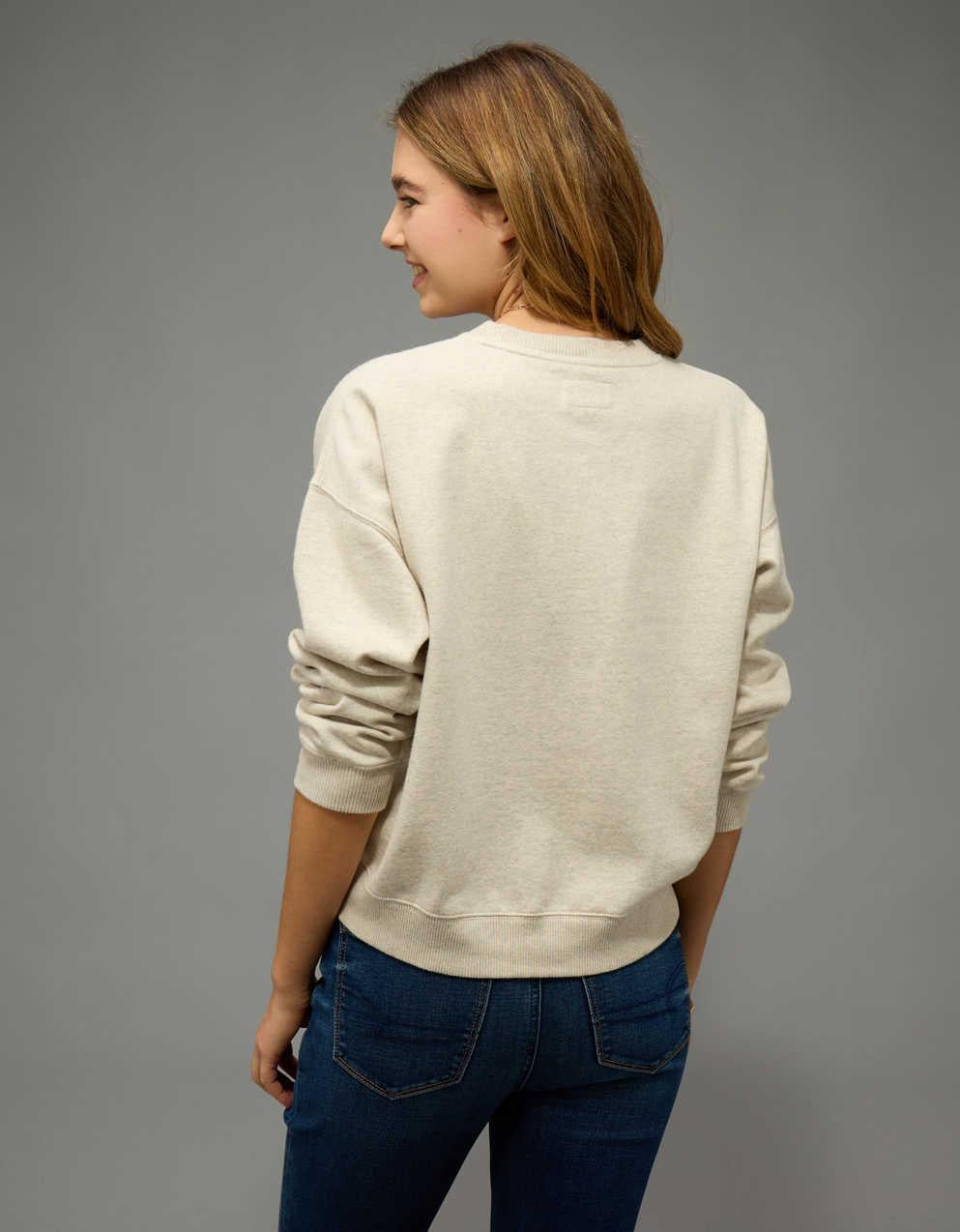 AE Velvet Graphic Crew Neck Sweatshirt