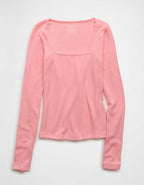 AE Long Sleeve Square Neck T-Shirt