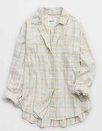 Aerie Anytime Fave Flannel Oversized Shirt