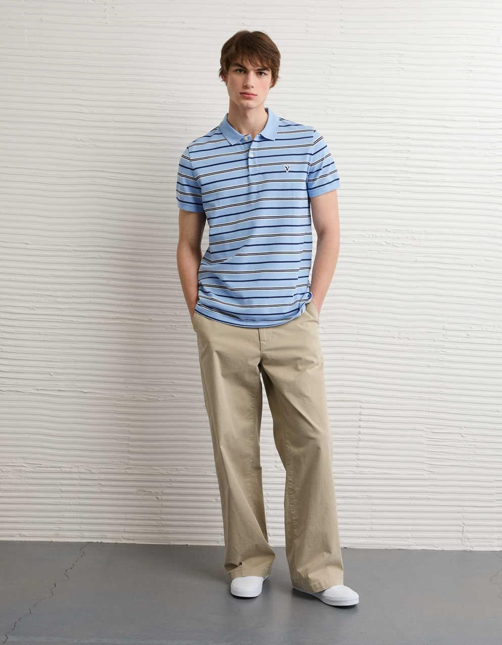 AE Slim Fit Logo Pique Polo Shirt