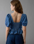 AE Denim Puff Sleeve Shirt