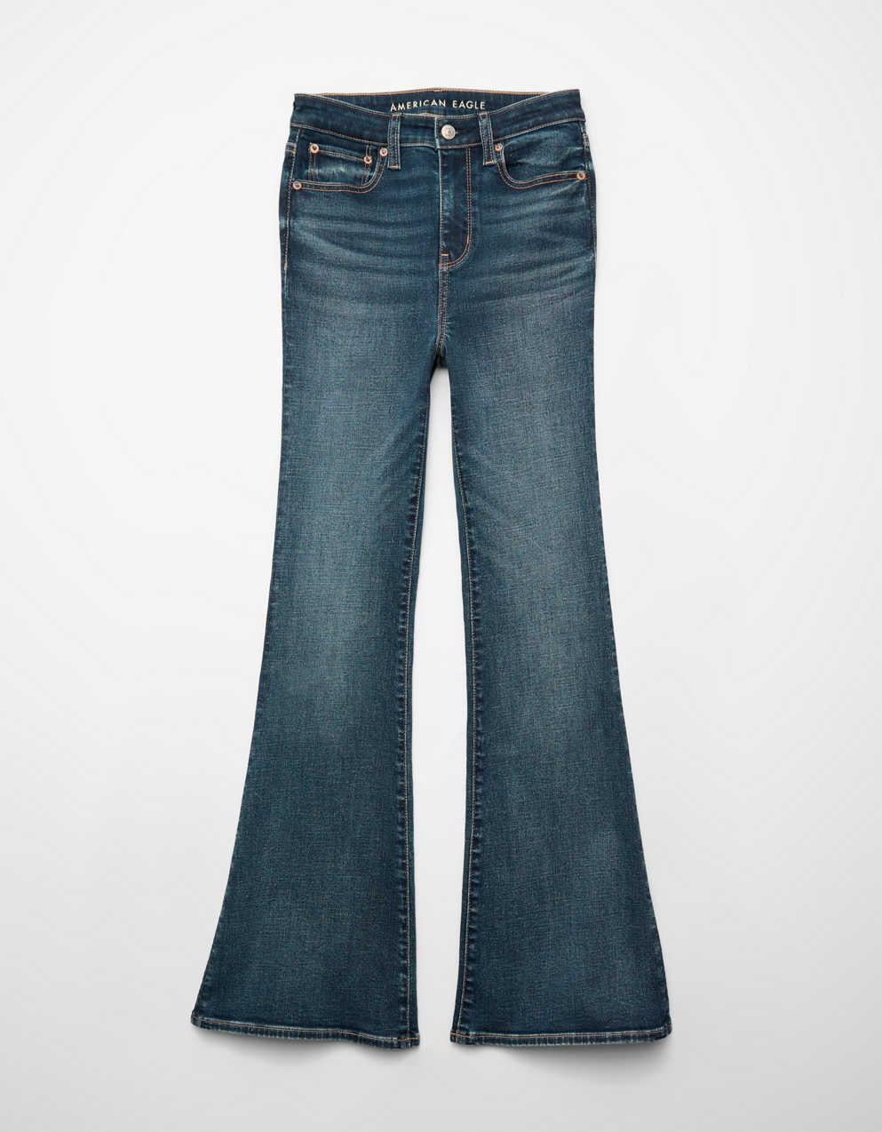AE Super High-Waisted Embroidered Flare Jean