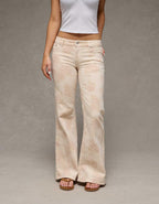 AE Stretch Low-Rise Floral Print Flare Jean