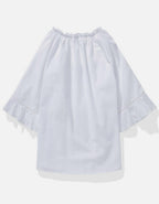 AE Linen-Blend Ruffle Blouse