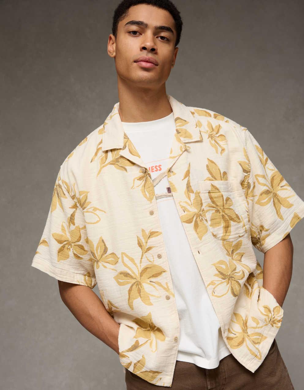 AE Relaxed Fit Short-Sleeve Camp Collar Shirt