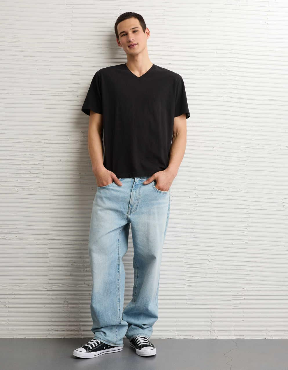 AE Standard Fit Lived-In V-Neck T-Shirt