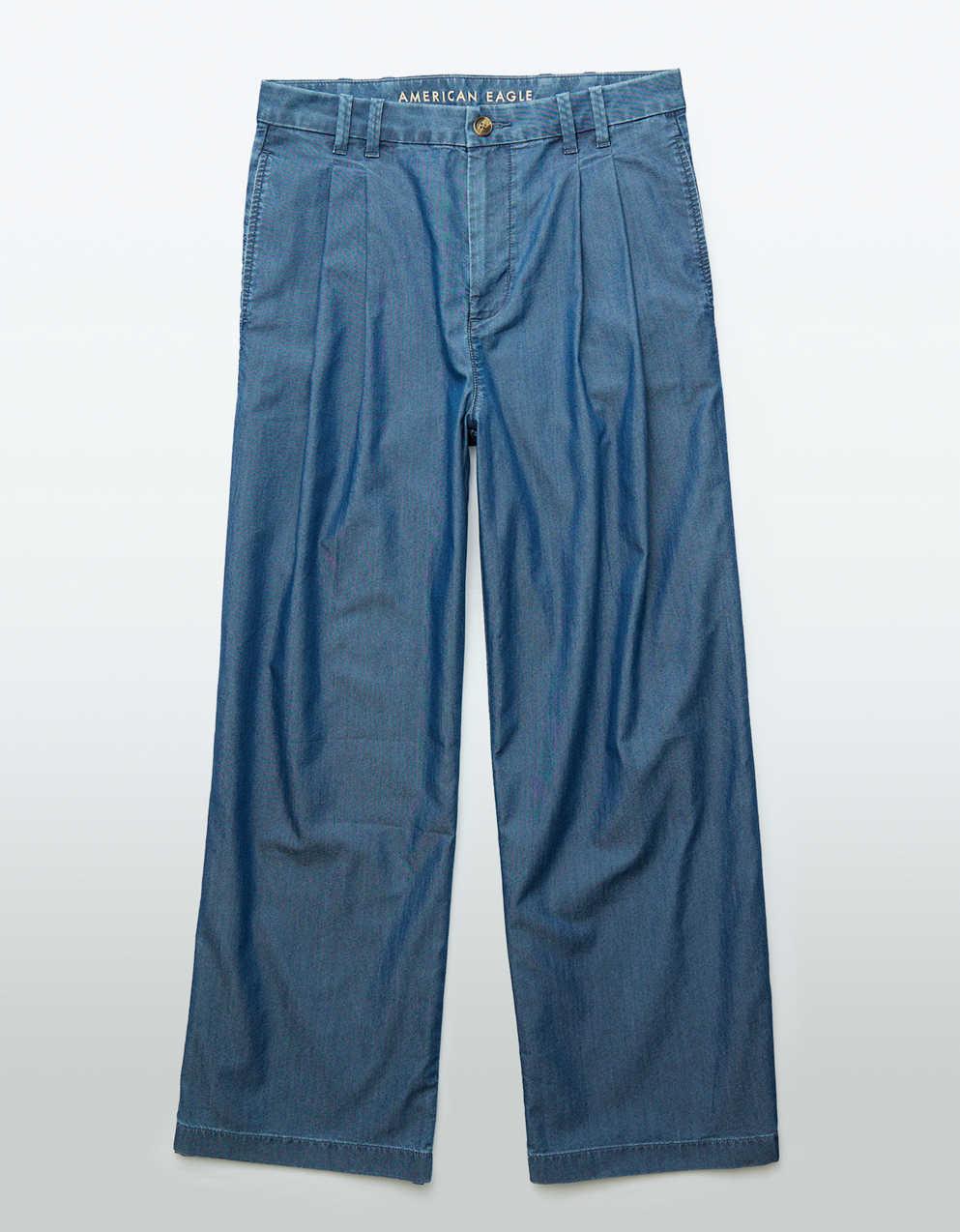 AE Stretch Super High-Waisted Ultra Wide-Leg Ankle Trouser