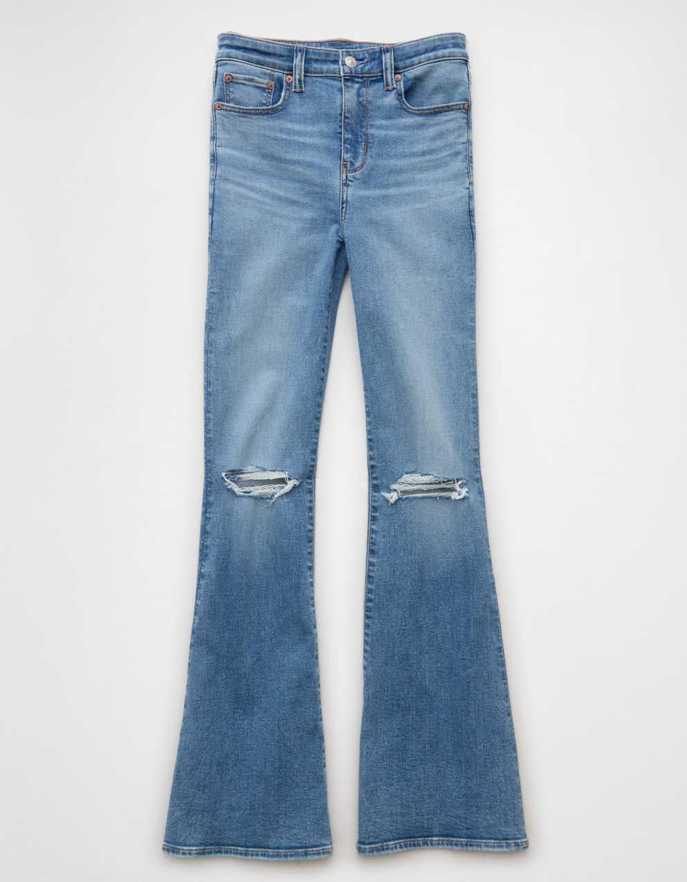 AE Next Level Ripped Super High-Waisted Flare Jean