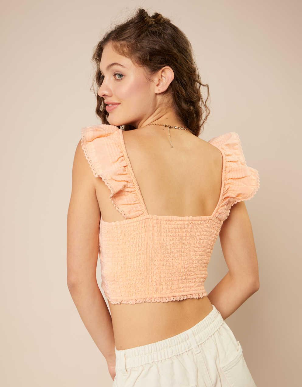 Aerie Cropped Seersucker Tank Top