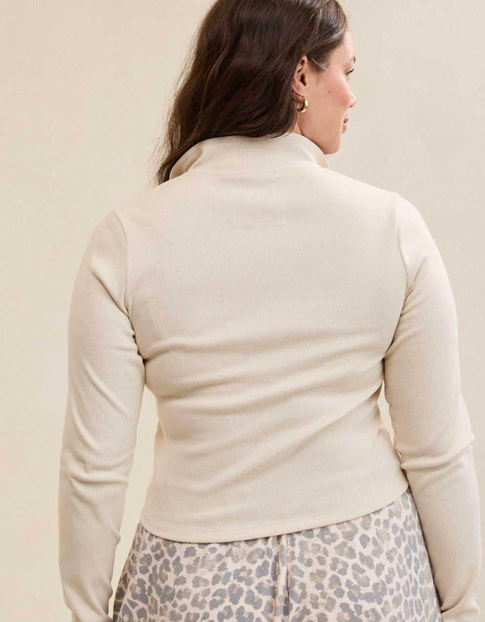 Aerie Long Sleeve Quarter Zip T-Shirt