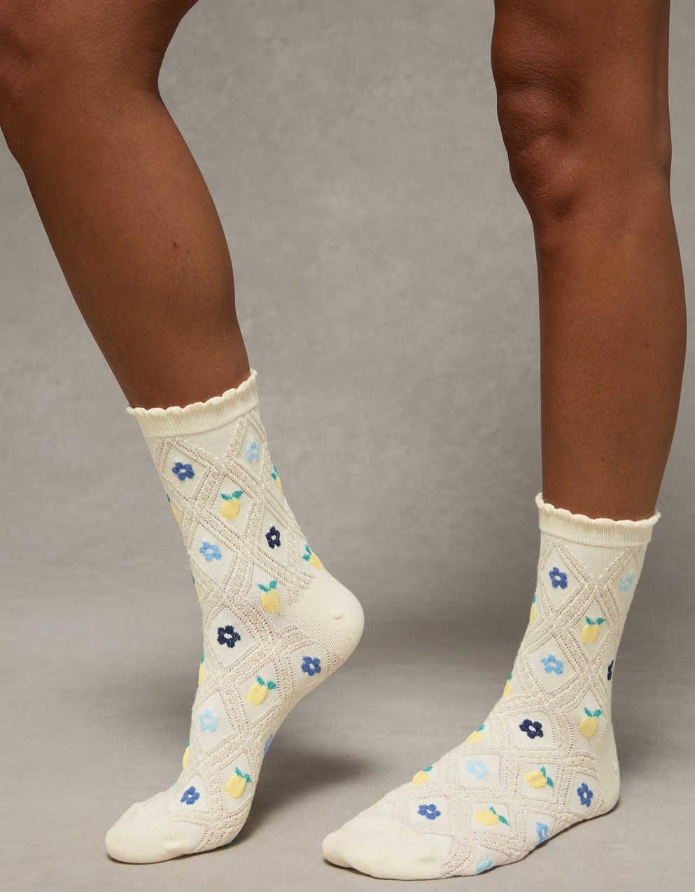 AE Textured Cropped Crew Socks 2-Pack