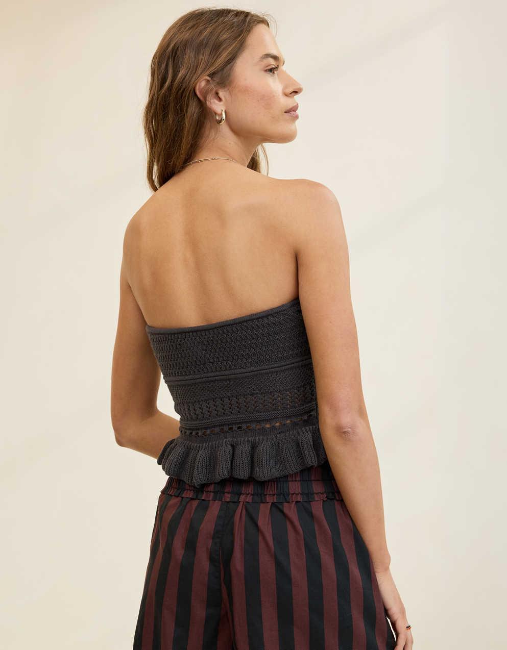 Aerie Peplum Sweater Tube Top