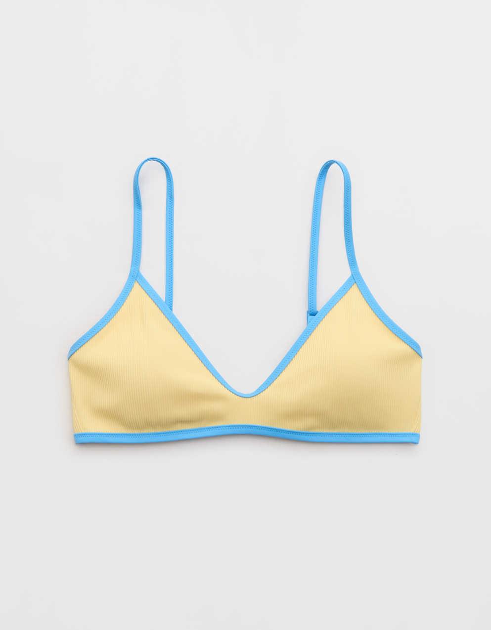 Aerie Skinny Strap Voop Ribbed Bikini Top
