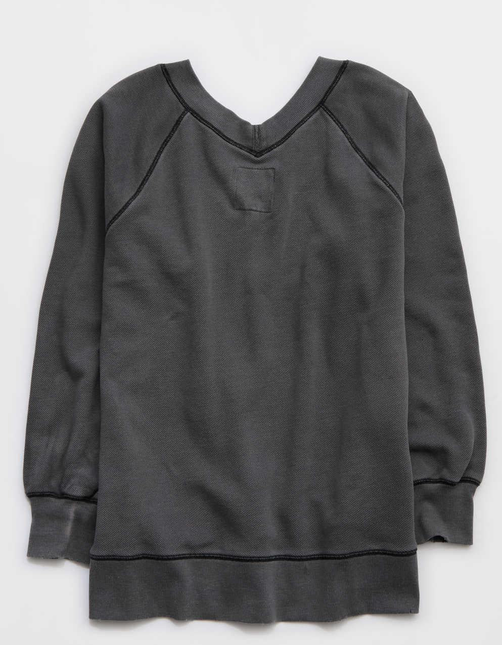 Aerie Downtime Textured V-Neck Sweatshirt