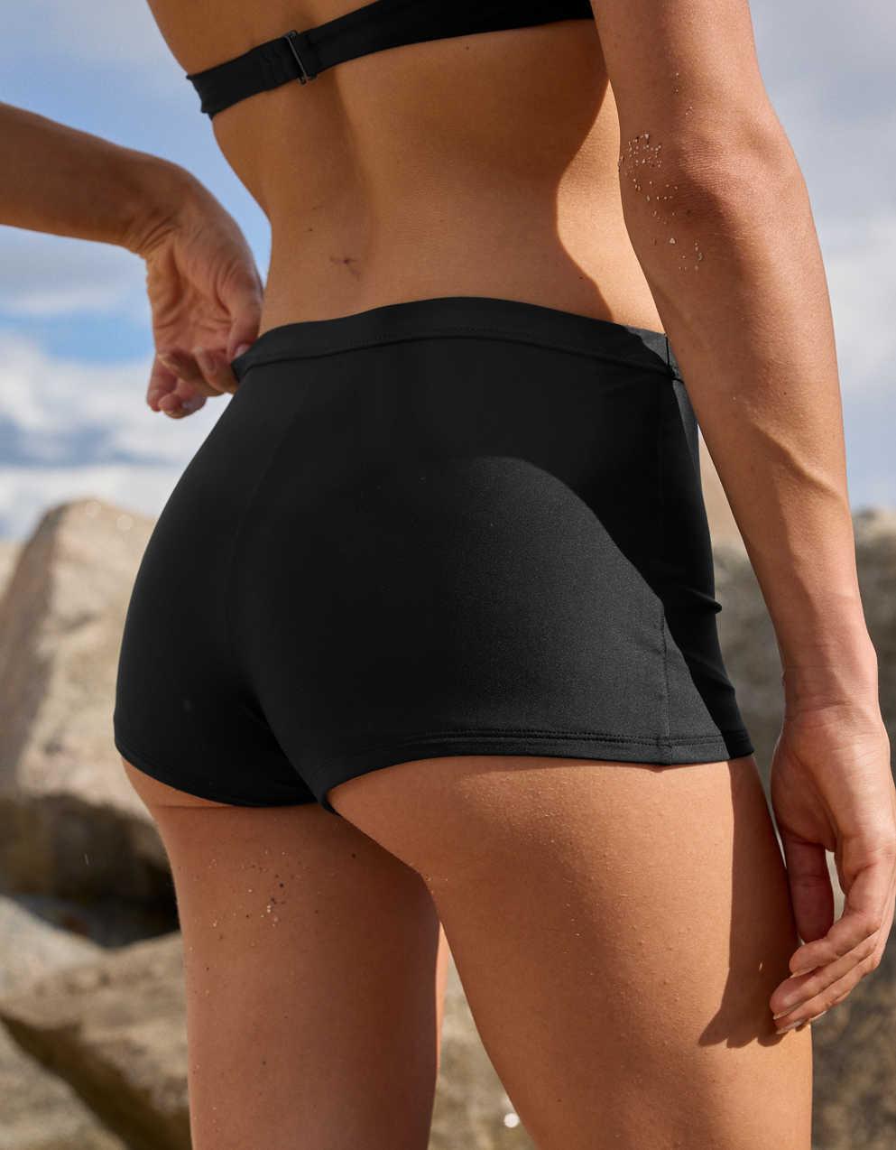 Aerie Mid Rise Boy Short Bikini Bottom