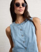 AE High-Neck Denim Vest