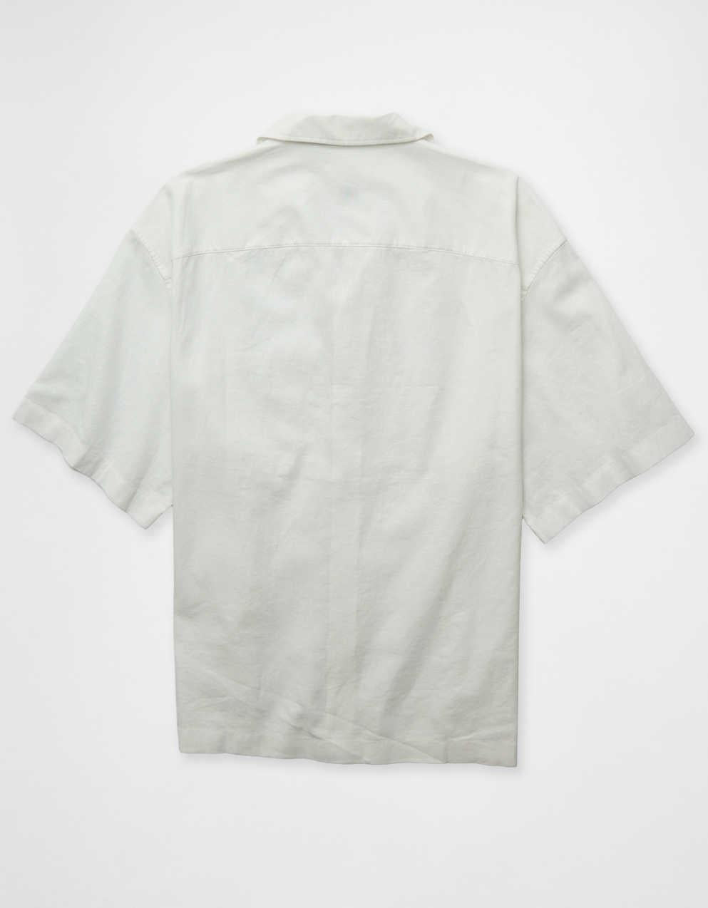 AE Relaxed Fit Linen-Blend Camp Collar Shirt
