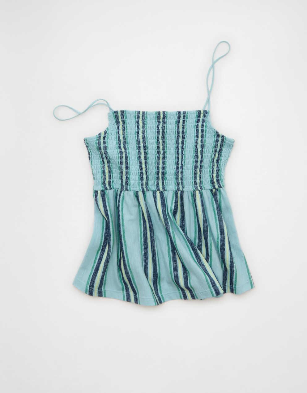 AE Sunchaser Babydoll Smocked Tank Top