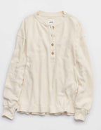 Aerie Sherpa Henley Sweatshirt