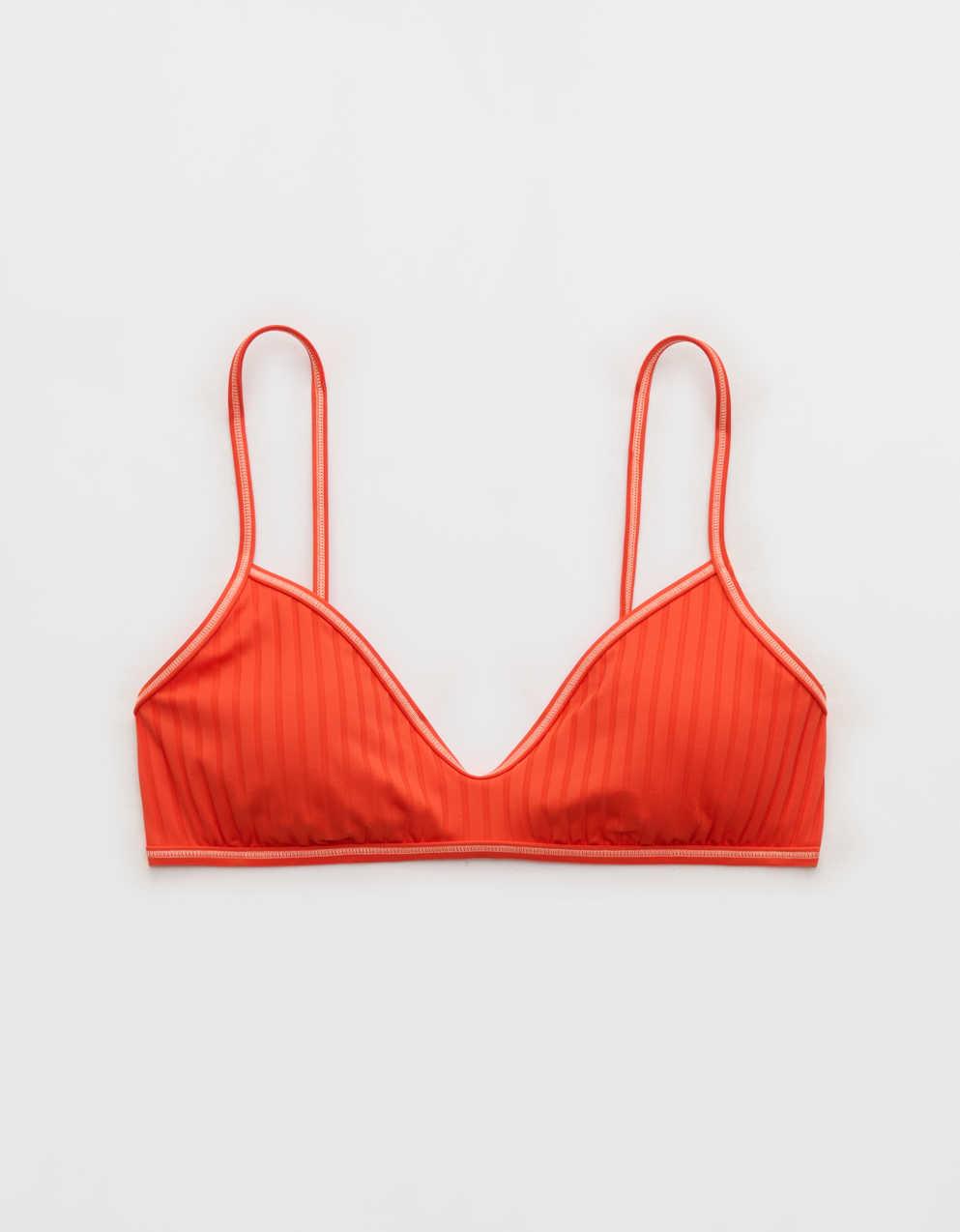 Aerie Skinny Strap Voop Ribbed Bikini Top