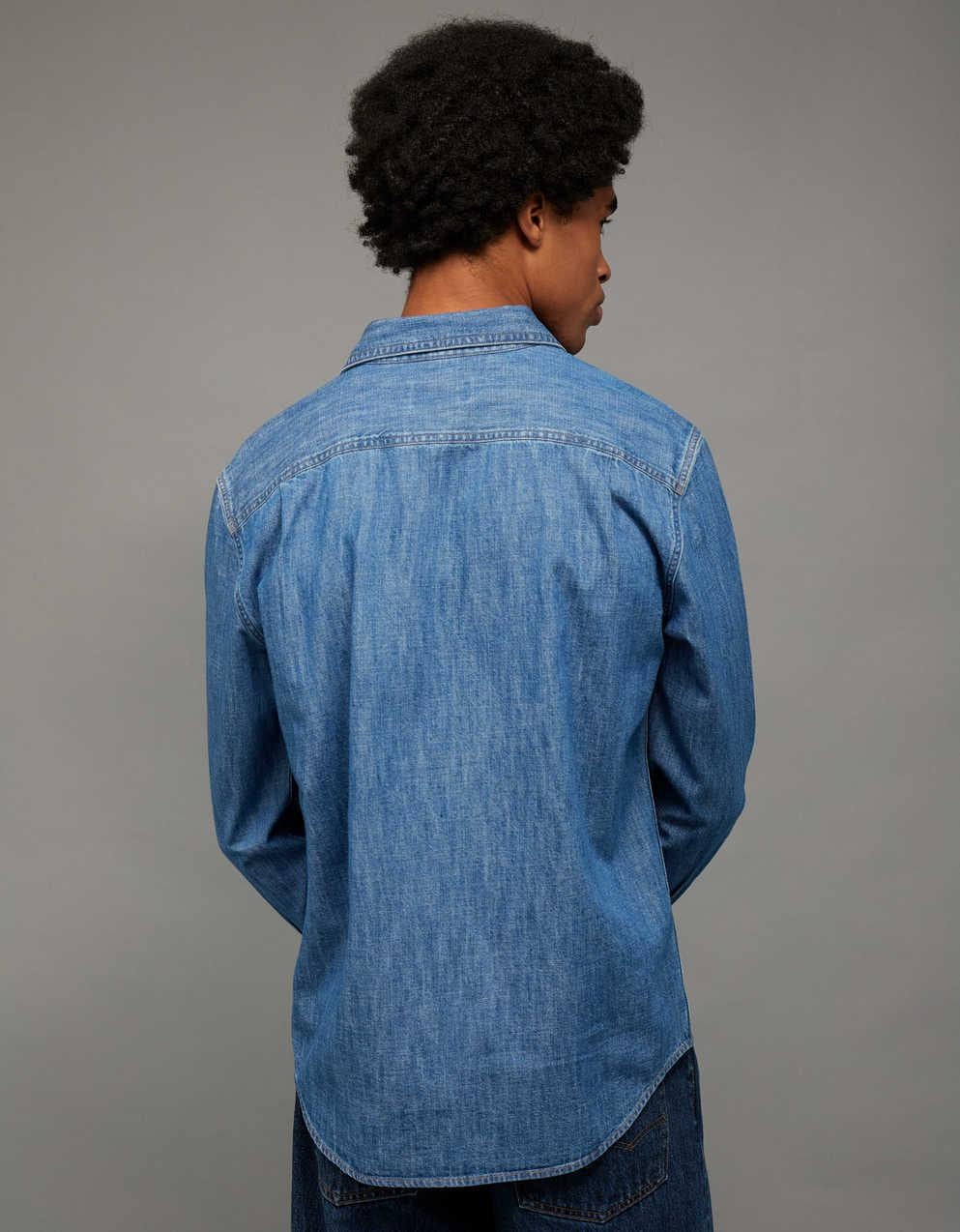 AE Standard Fit Denim Button-Up Shirt
