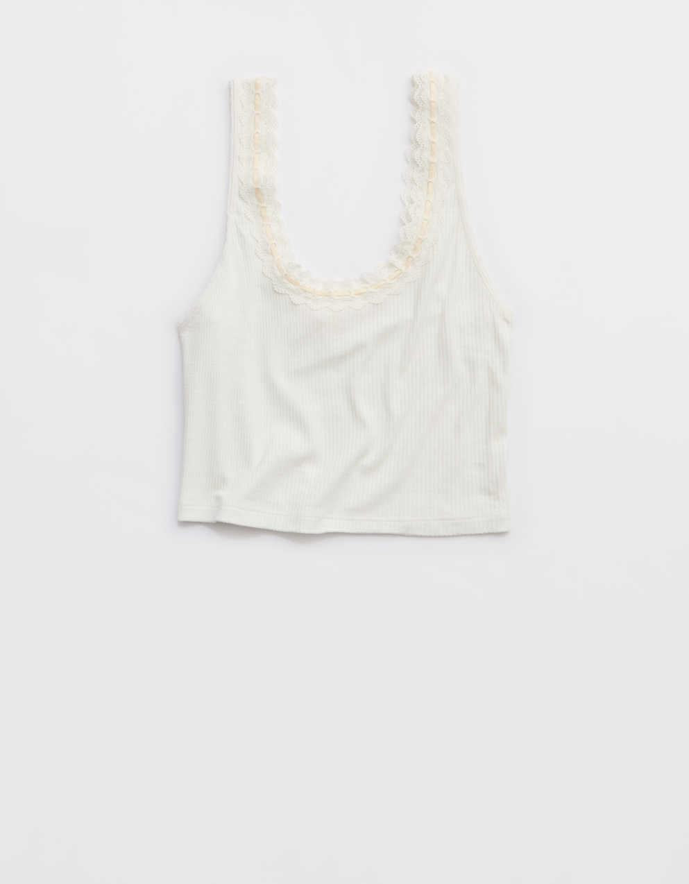 Superchill Cotton Rib Lace Tank Top