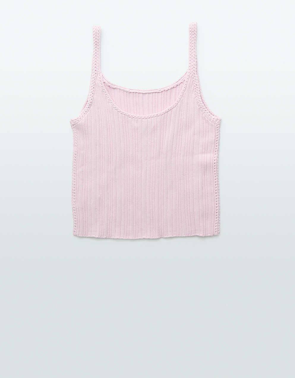 AE Cropped Crochet Tank Top