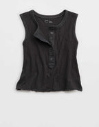 Aerie Shadow Stripe Henley Tank Top