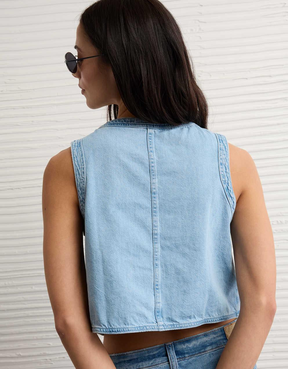 AE High-Neck Denim Vest
