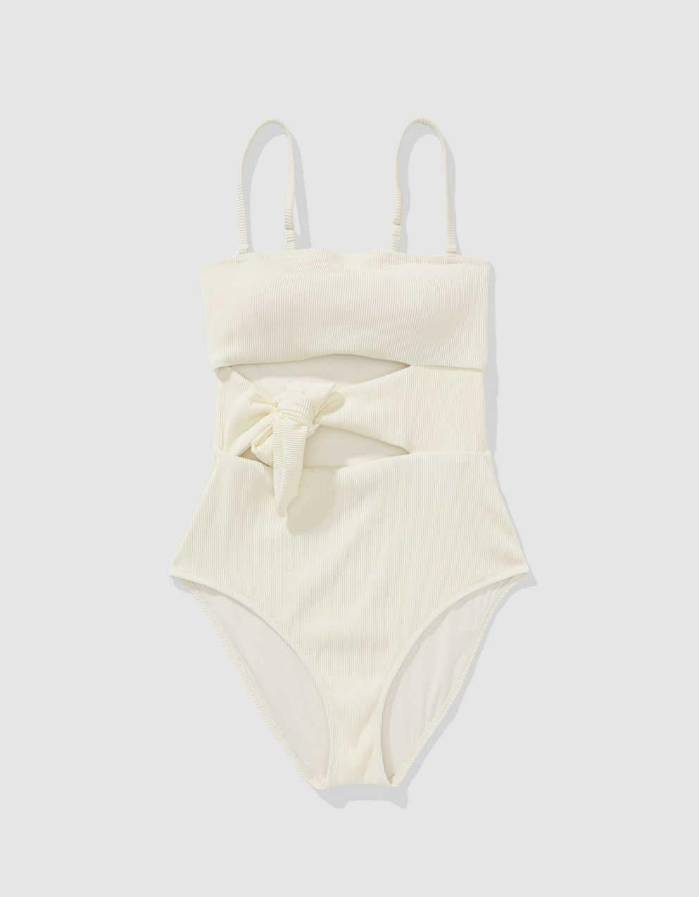 Aerie Ribbed Wrap Tie One Piece