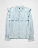 AE Ruffle Denim Blouse