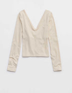 OFFLINE By Aerie Real Me XTRA Rib Open V-Neck T-Shirt
