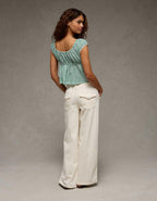 AE Cap-Sleeve Button-Up Top