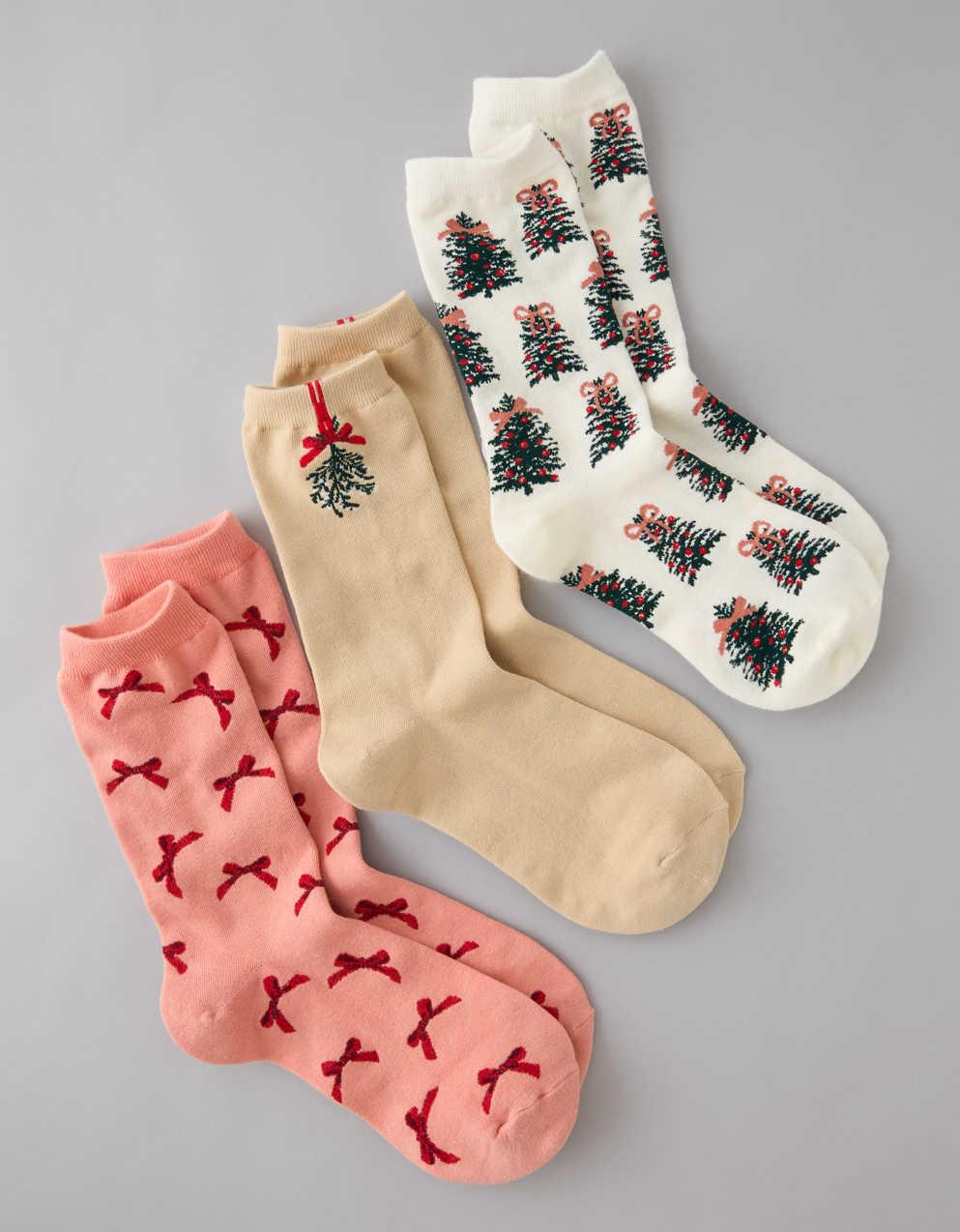 AE Holiday Crew Socks 3-Pack