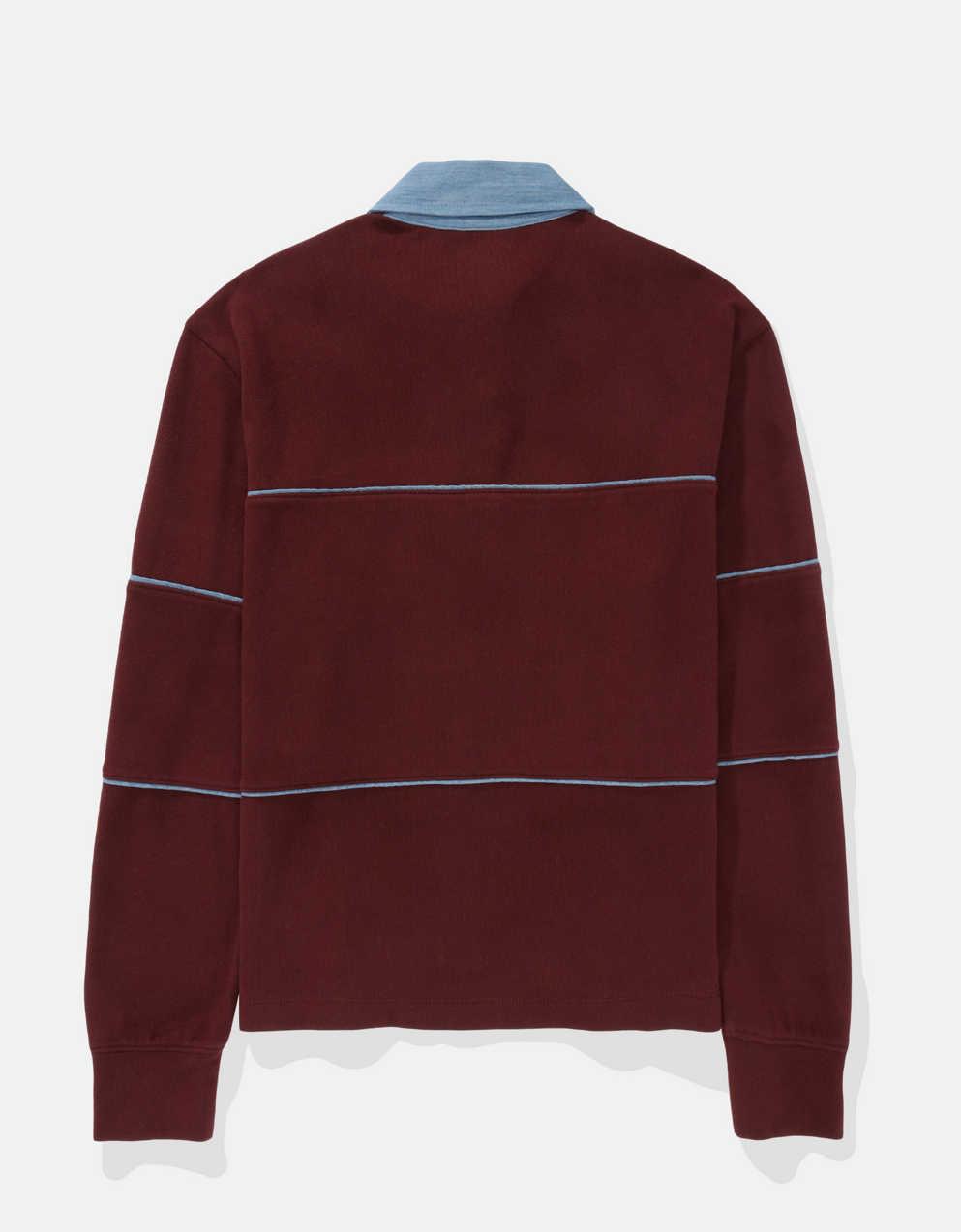 AE Long-Sleeve Oversized Polo Shirt