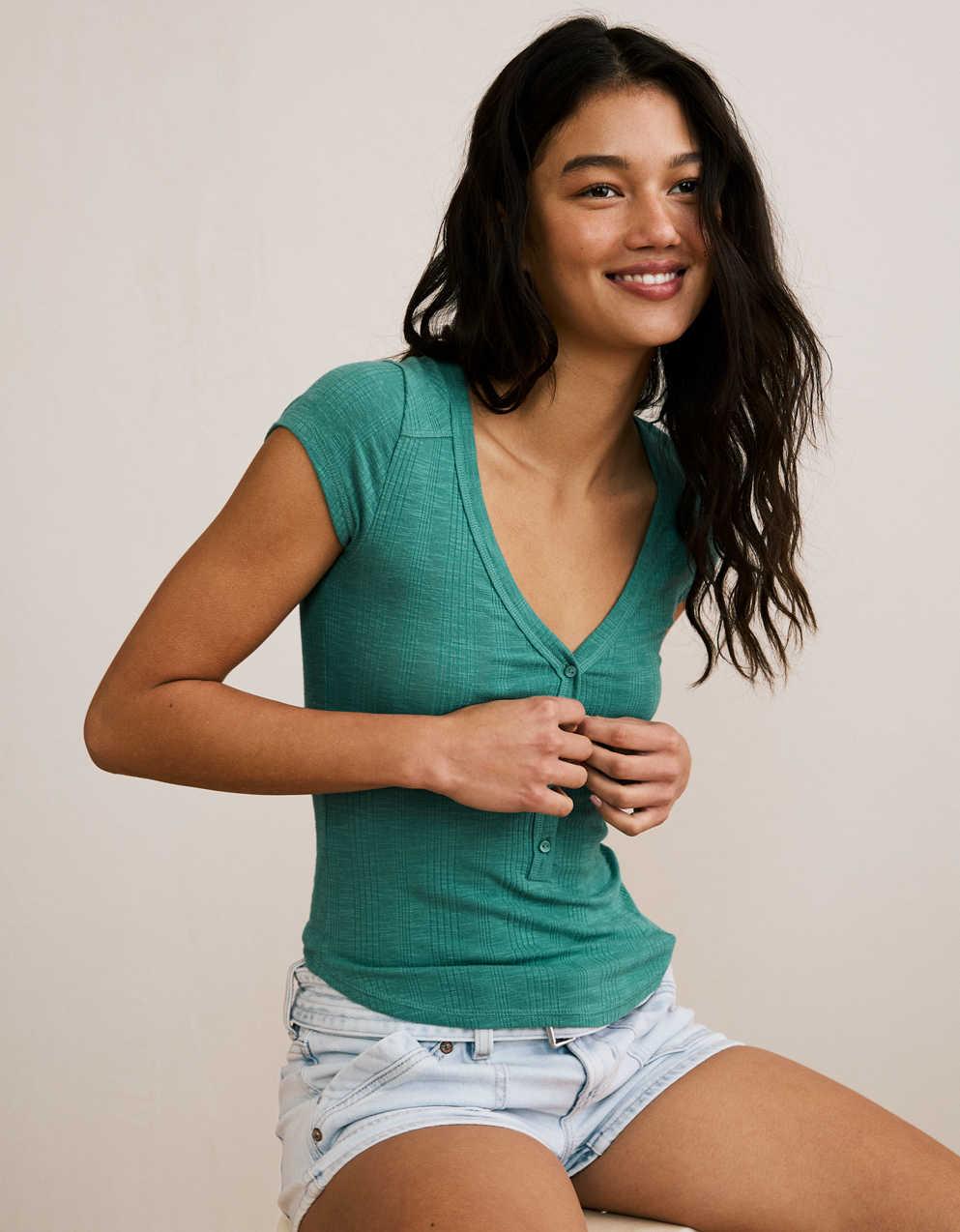 AE V-Neck Henley T-Shirt