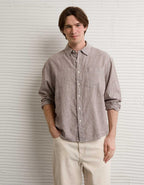 AE Relaxed Fit Linen-Blend Button-Up Shirt