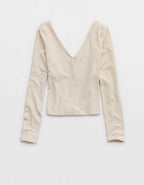 OFFLINE By Aerie Real Me XTRA Rib Open V-Neck T-Shirt