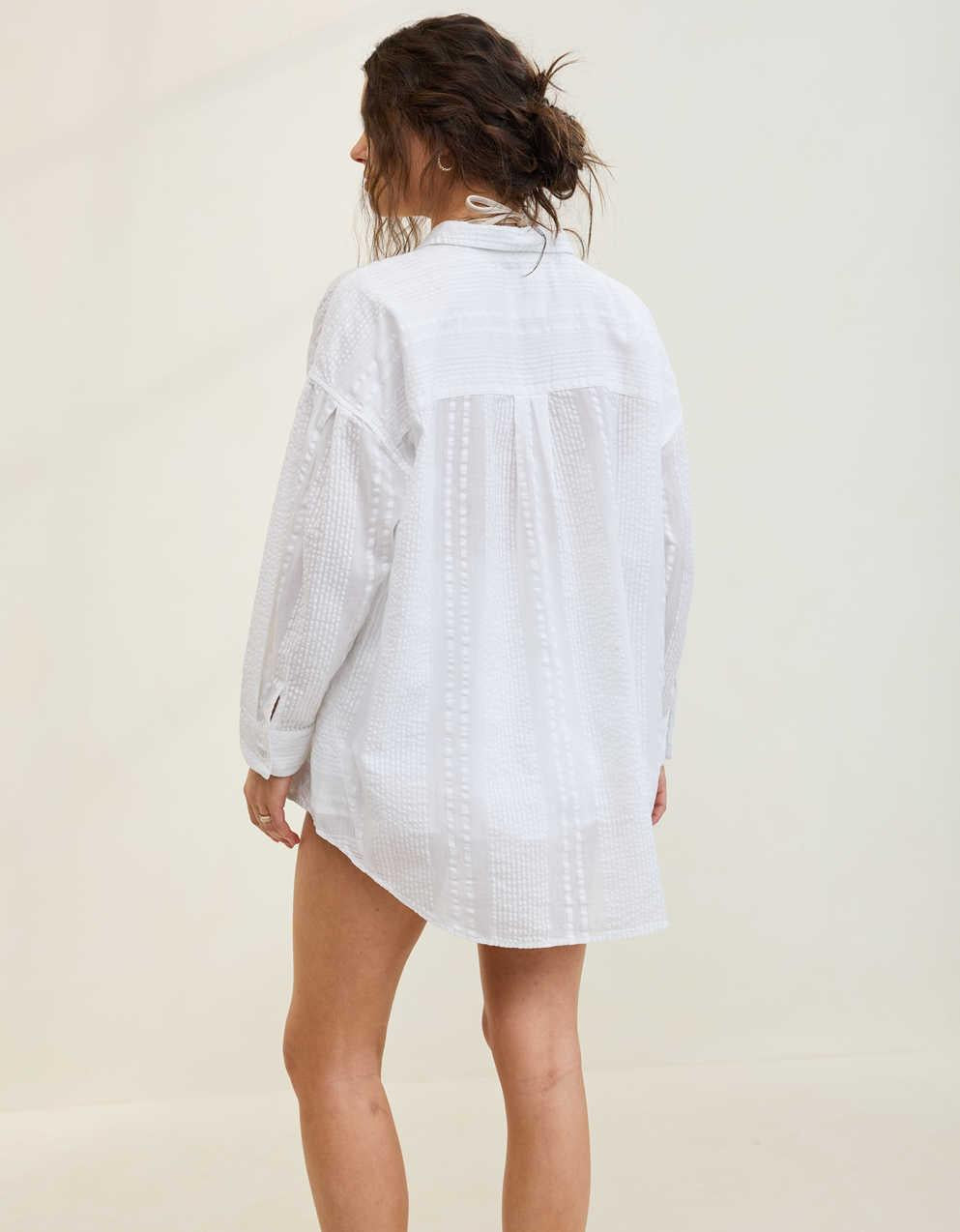 Aerie Seersucker Coverup Shirt