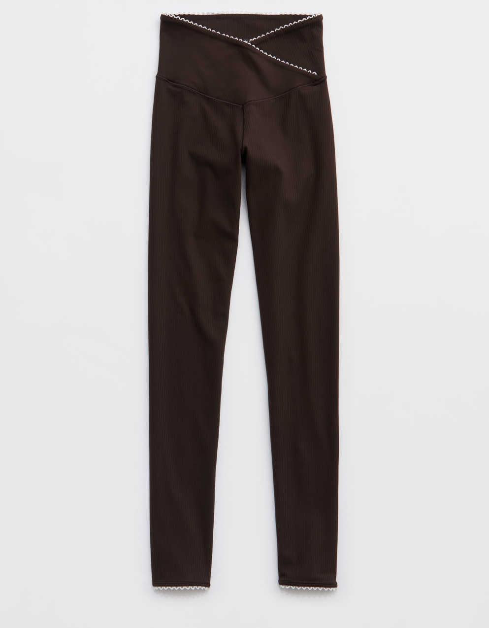OFFLINE By Aerie Real Me XTRA Ribbed Picot Trim Crossover Legging