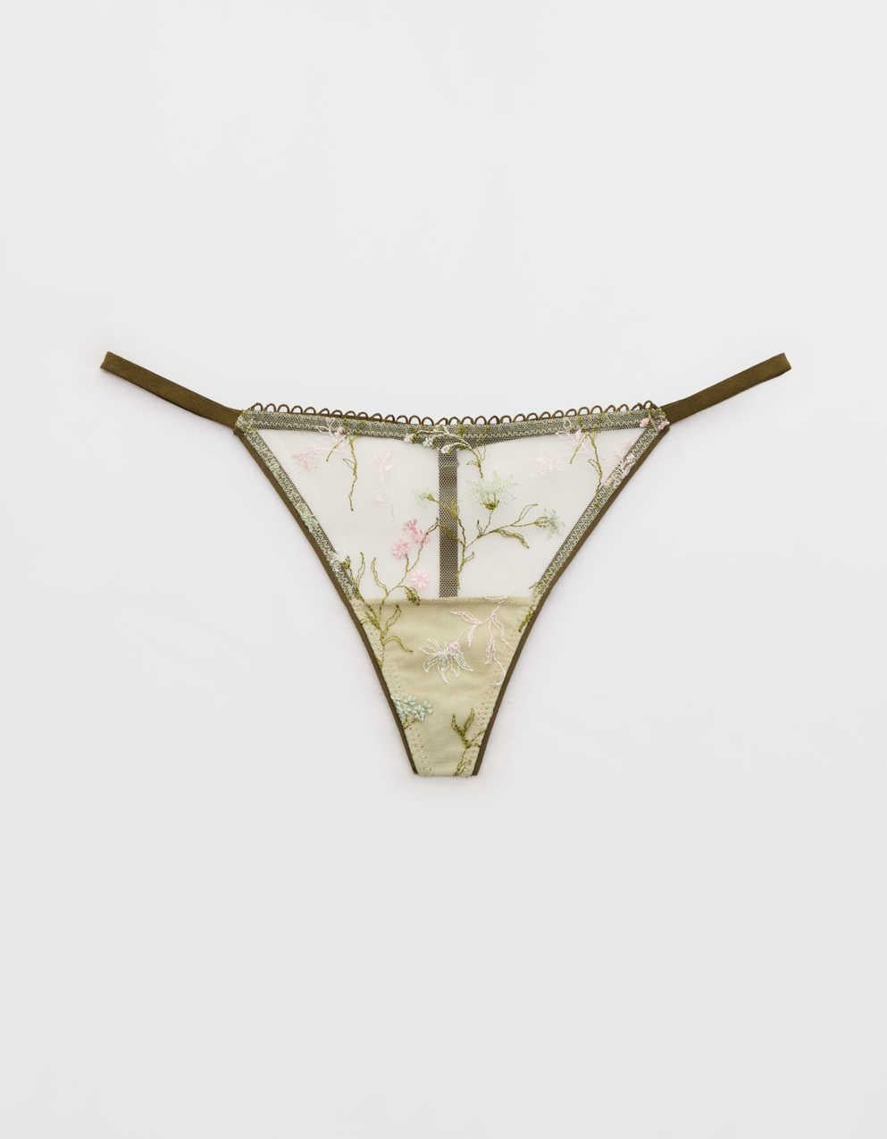 Show Off Embroidery Thong Underwear