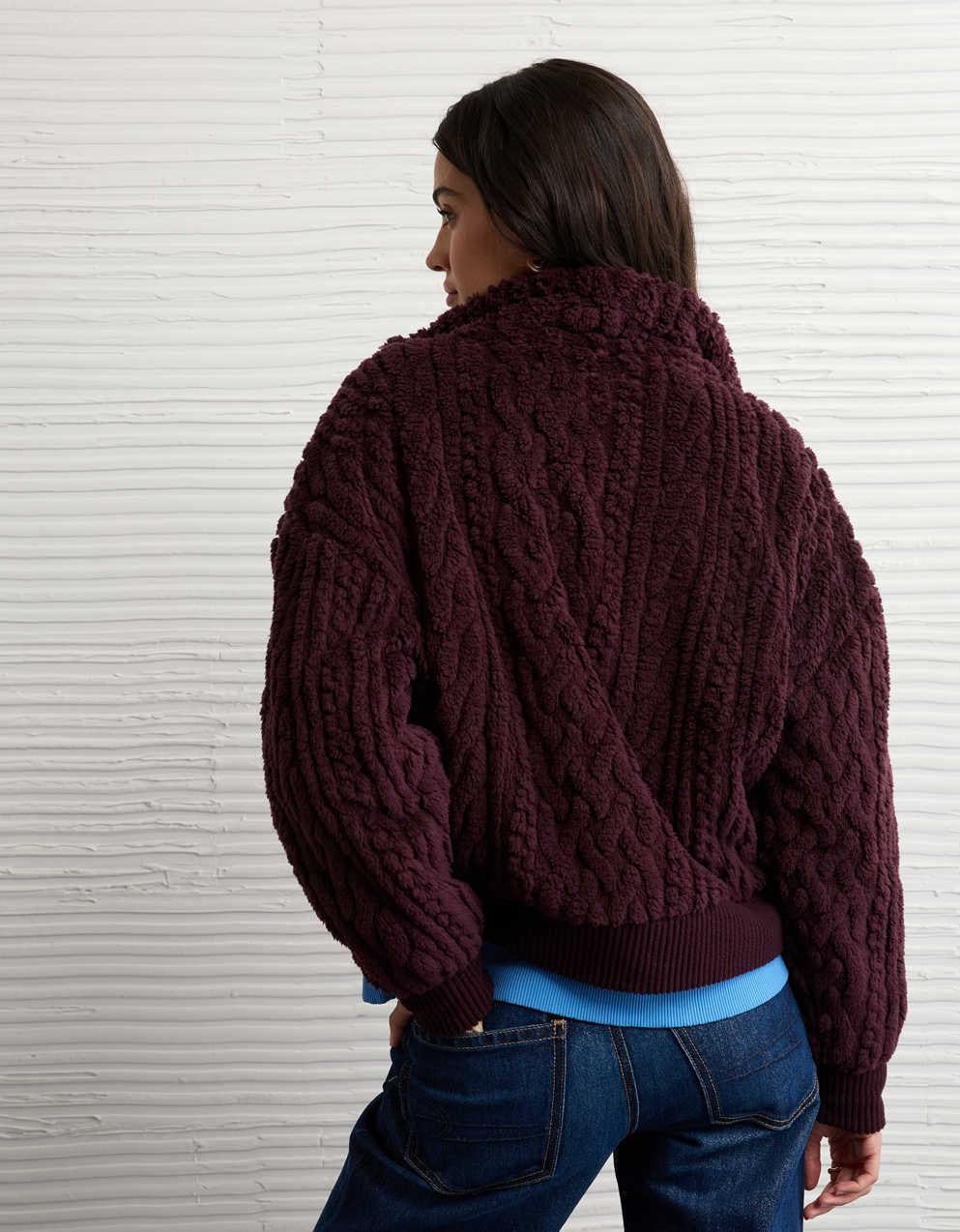 AE Cable Sherpa Full-Zip Sweatshirt