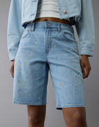 AE 11" Pride Dreamy Drape Stretch Denim High-Waisted Jort