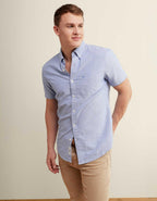 AE Short-Sleeve Slim Fit Button-Up Shirt